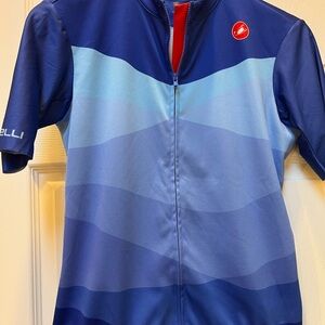 Castelli Women's Blue Gradient Short-Sleeve Cycling Jersey